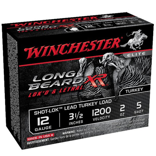 Winchester Ammo STLB12L5 Long Beard XR Shot-Lok Turkey 12 Gauge Shells 3.5" 2 oz 5 Shot 10 Bx/ 10 Cs Turkey Loads- Fort Thompson