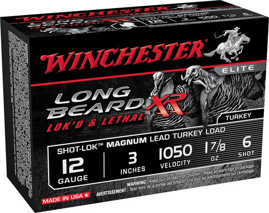 Winchester Long Beard XR Lok'd & Lethal Shot-Lok Magnum Lead Turkey Load 12 Gauge 3IN 1 7/8OZ