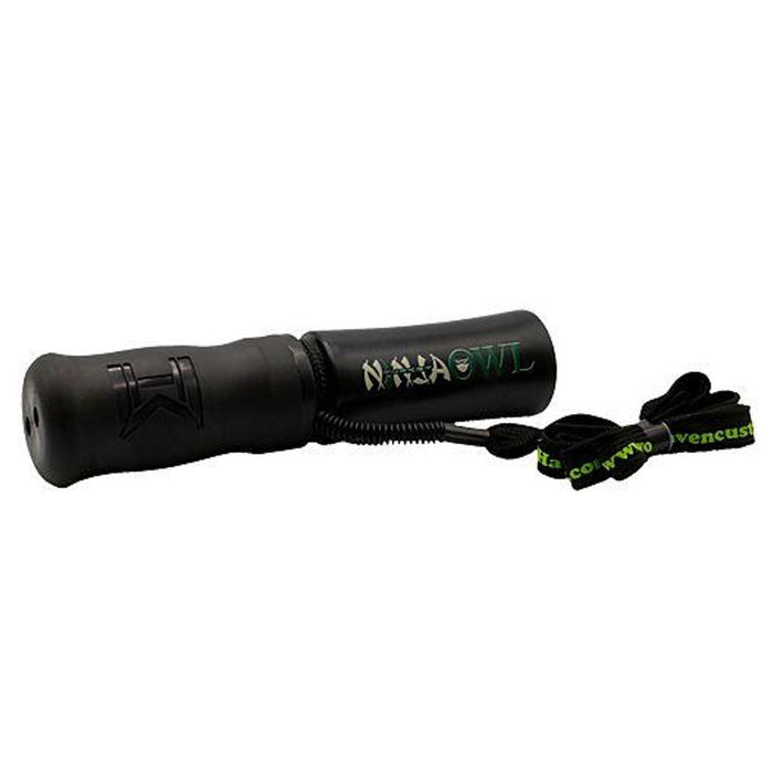 WoodHaven Ninja Owl in the color black with the Ninja Owl logo on the side with a lanyard. 