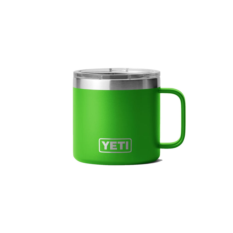 Load image into Gallery viewer, YETI Rambler 14 OZ Mug With Magslider Lid in the color Canopy Green.
