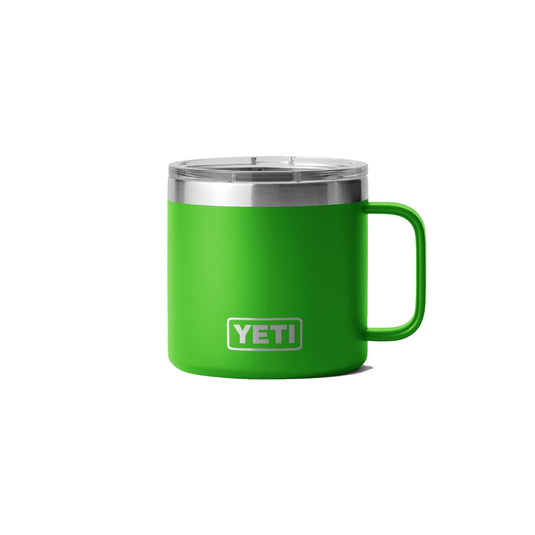 YETI Rambler 14 OZ Mug With Magslider Lid in the color Canopy Green.
