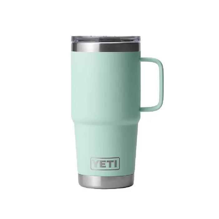 Load image into Gallery viewer, YETI Rambler 20 oz Travel Mug with Stronghold Lid in the color Seafoam.
