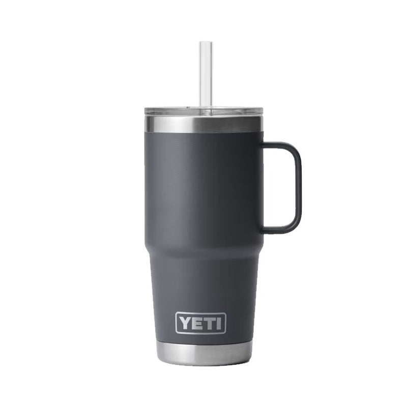 Load image into Gallery viewer, Yeti Rambler 25 OZ Straw Mug in the color Charcoal.
