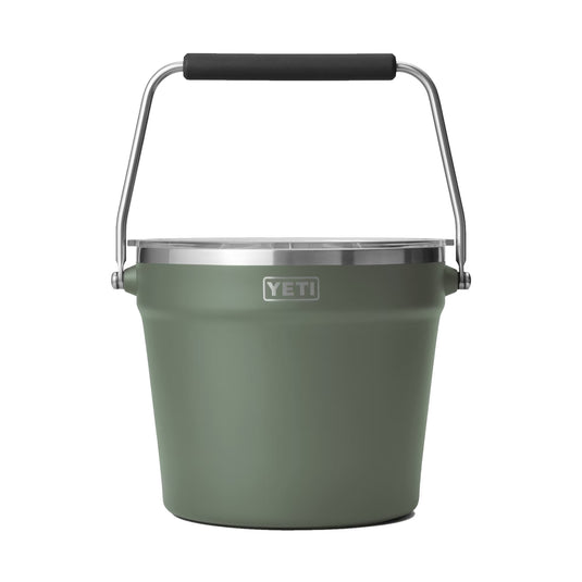Yeti Rambler Beverage Bucket in the color camp green